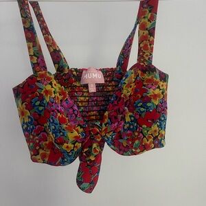 Show me Your Mumu Kaden Crop Top in Garden Glow